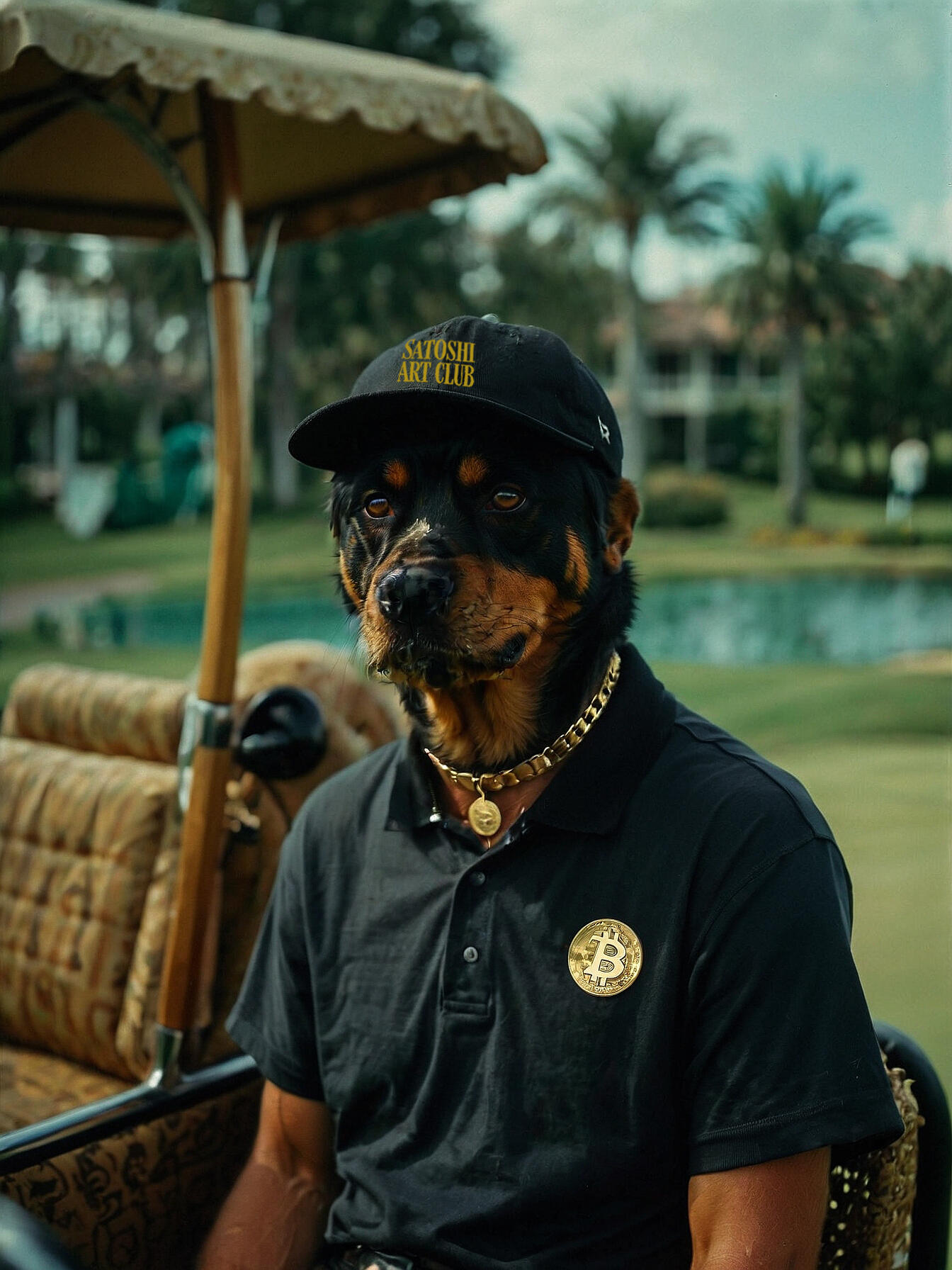 Satosi Art Club Black Golf Cap