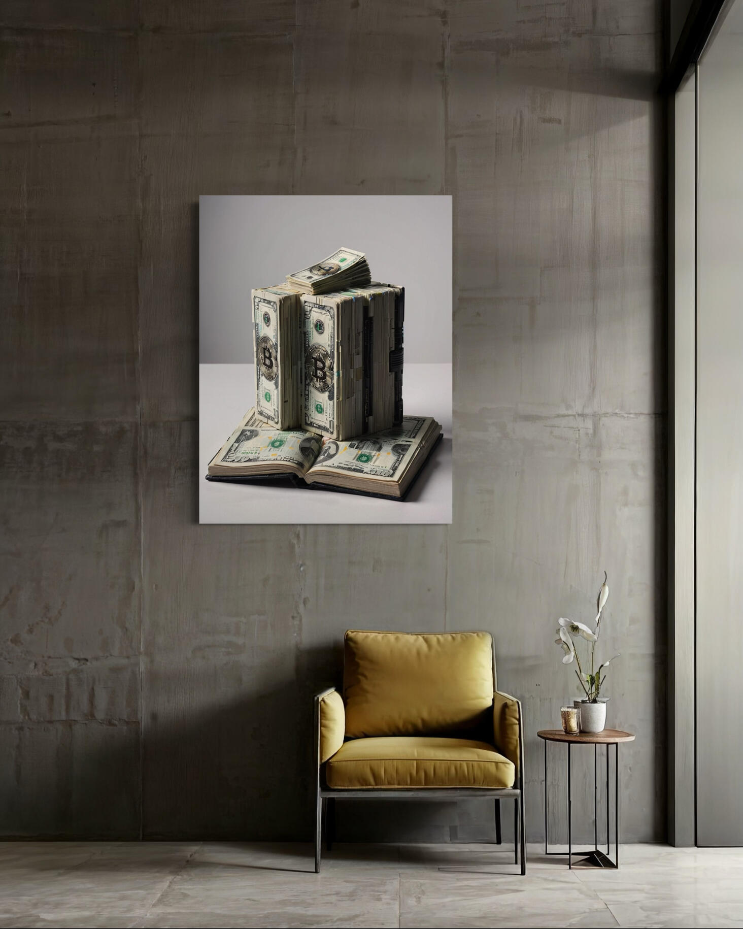 BITCOIN CODEX - Luxury Crypto Currency Art Canvas Print | Modern Money Wall Art Collection