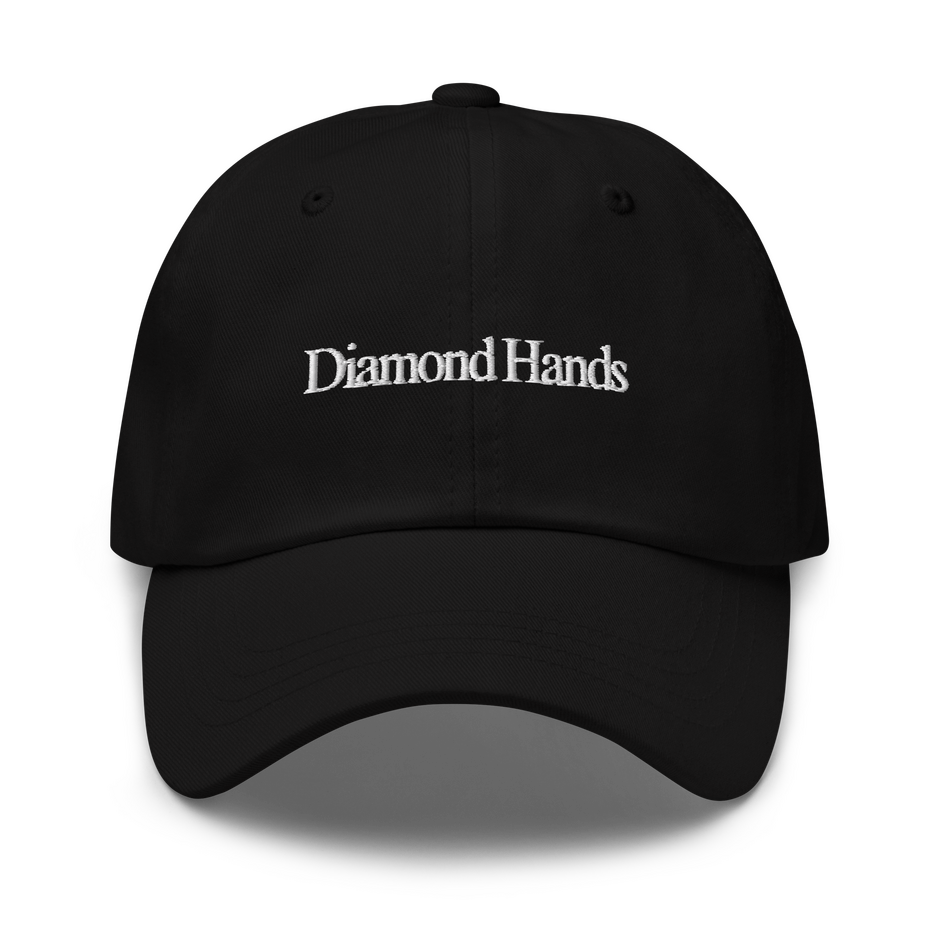 Diamond Hands Black Baseball Hat - Dat Hat = Golf Hat