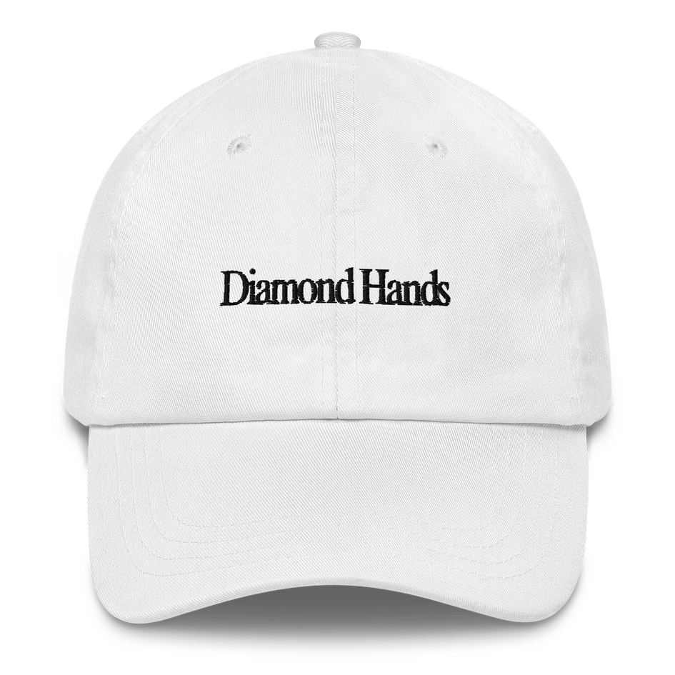 Diamond Hands White Baseball Hat Dad Hat Golf Hat